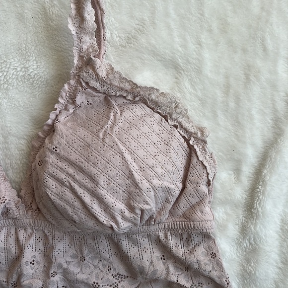 Aerie Pink Lace Bralette with Padding - Picture 3 of 5